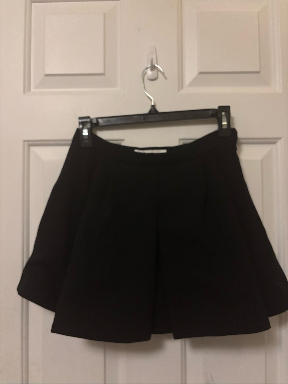 Zara Black Pleated Flared Mini Skirt Size XS Extra Small